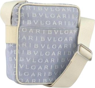 Bulgari Pre-owned Cross Body Bags, female, Blue, Size: ONE SIZE Pre-owned Canvas Shoulder Bag