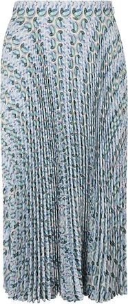 Tory Burch Geplooide Viscose Rok - Dames - Midirokken - Veelkleurig - XS - Polyester - Rokken