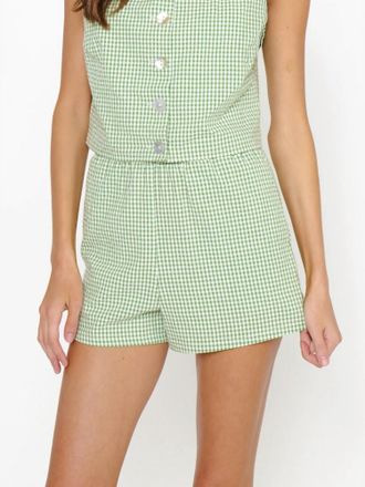 Show me your Mumu Maren Shorts In Field Green Gingham