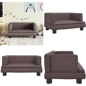 vidaXL Divano per Bambini Marrone 60x40x30 cm in Similpelle - Divano per bambini marrone - Divano per bambini morbido