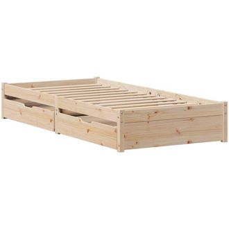 vidaXL Estructura De Cama Sin Colch&oacute;n Madera Maciza Pino 75x190 Cm Vidaxl