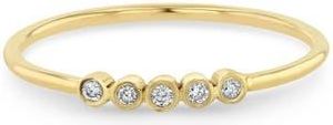 Zoë Chicco 5-Diamond Bezel Stock Ring in 14K Yellow Gold at Nordstrom, Size 8