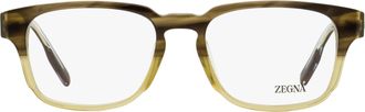 Ermenegildo Zegna EZ5262 Keyhole Bridge Rectangle Eyeglasses - Brown