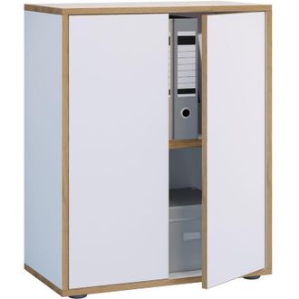 VCM Armadio da ufficio in legno Cartella File Armadio Mobili ufficio Cabinet Salia 2x Larghezza 60 cm Porte di tornitura (Antracite)