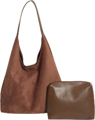 Generic Womens Suede Shoulder Bag, Vintage Hobo Tote Bag with PU Purse, Easy to Open and Close, Applies to Casual Trips, Short Trips, Sightseeing Everyday Lei