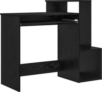 vidaXL Vidaxl - Desk with Shelf Black Oak 106 x 40 x 88.5 cm Engineered Wood