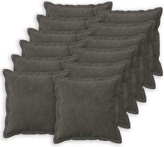vidaXL Coj&iacute;n Con Almohada Houten 12 Uds. Gris Oscuro Terciopelo Vidaxl