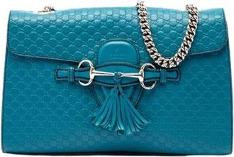 Gucci Pre-owned Emily Schoudertas - Dames - Vintage Schoudertas - Blauw - ONE Size - Leer - Vintage