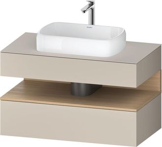 Duravit Duravit - Qatego Consola Mueble Bajo Lavabo, 1 Extra&iacute;ble, 1 Caj&oacute;n