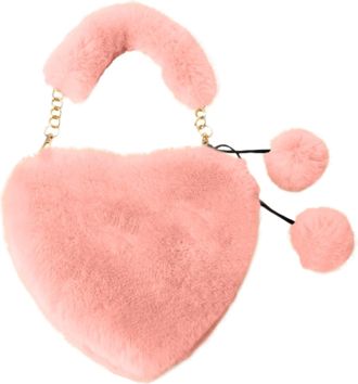 Generic Fashion Headband Matching Bags Color Shoulder Bag Heart Shape Handbag Valentine Day Love Bag Shoulder Handbag with Multiple Compartments (F, One Size)