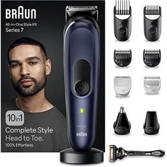 Braun Recortadora De Barba Series 7 M&aacute;quina Cortar Pelo, M&aacute;quina De Afeitar, Cortapelos Hombre Kit 10 En 1 Para Barba, Pelos, Depilaci&oacute;n Masculina, Mgk7410