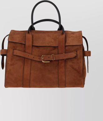 Marc Jacobs structured suede tote buckle detail