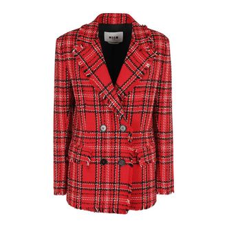 Msgm Blazers, female, Red, Size: XS Stylish Jacket