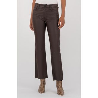 Kut from the Kloth Kelsey Crop Kick Flare Jeans in Chocolate at Nordstrom, Size 18