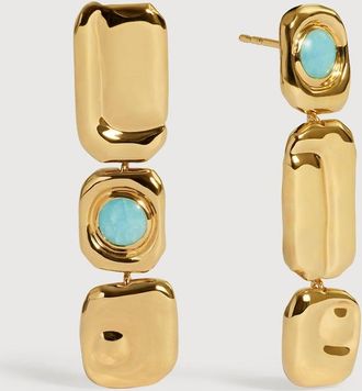 Monica Vinader Gold Amaia Gemstone Cocktail Earrings Amazonite