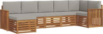 vidaXL Conjunto De Sof&aacute;s De Exterior 7 Uds. Gris Natural Y Claro Vidaxl