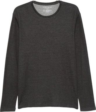 Majestic Filatures Long-Sleeved Black And Gray Cashmere-Cotton T-Shirt