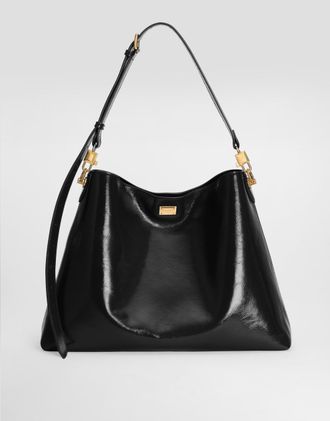 Dolce & Gabbana Large Vittoria Calfskin Shoulder Bag - Woman Shoulder And Crossbody Bags Black Onesize