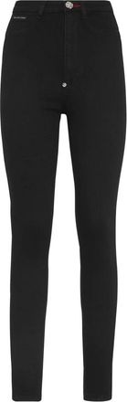Philipp Plein Jeans, Dames, Zwart, W30, Katoen, Super High Waist Jegging