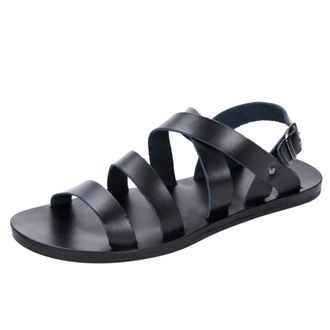Generic Sandals Mens Flat Roman Sandals with Buckle Gladiator Summer Shoes Strap Sandals Summer Strap Sandals Leather Sandals Slingback Toe Separator Outdoor 