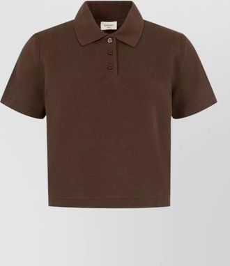 Saint Laurent cotton oversized cropped polo shirt