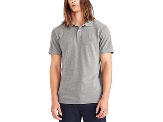 Dockers Slim Fit Rib Collar Polo Mens Clothing Gray Heather : 2XL, Cotton