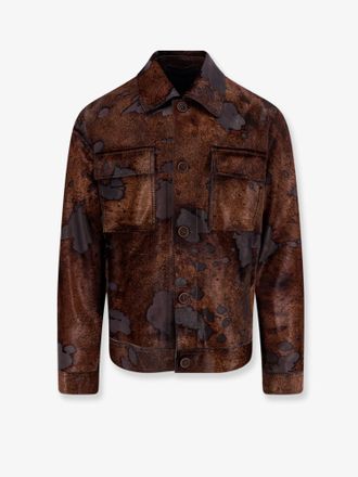 Salvatore Santoro Jaly suede jacket with camouflage print - SALVATORE SANTORO - gender_Man