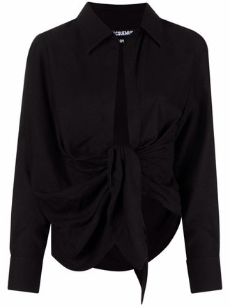 Jacquemus Camicia La Chemise Bahia drappeggiata - Nero