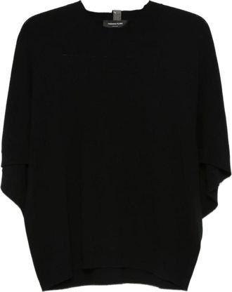 Fabiana Filippi Black Batwing Sleeve Cashmere Top