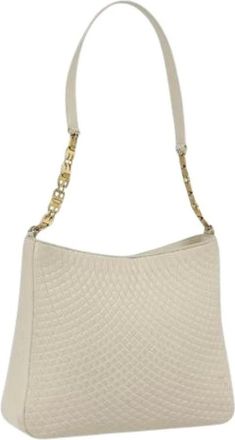 Bally Pre-owned Shoulder Bags, female, Beige, Size: ONE SIZE Pre-owned Leather Shoulder Bag
