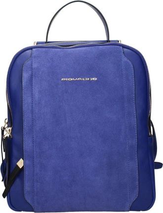 Piquadro Blauwe leren rugzak met meerdere compartimenten - Dames - Rugzakken - Blauw - ONE Size - Leer - Tassen