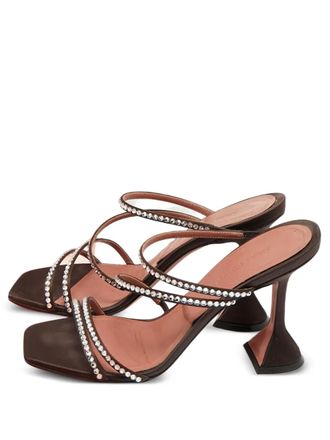Amina Muaddi embellished sandals - Brown
