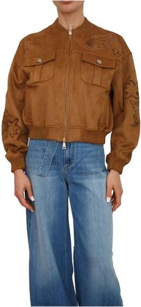 Ermanno Scervino Giubbino Firenze - Dames - Bomber jackets - Bruin - M - Polyester - Jassen