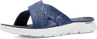 Skechers On-The-Go GO Walk Flex Sandals w/ Floral Print Womens Sandals Navy : 12 B - Medium