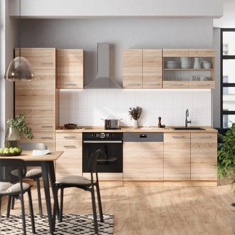 Vicco Cucina Componibile R-line, Rovere Sonoma/goldkraft, 300 Cm, Pl Rovere
