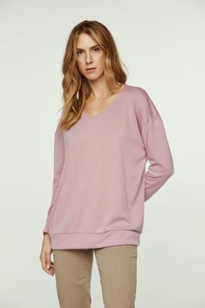 Móveis Conquista Roze V Hals Gebreide Top