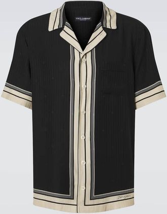 Dolce & Gabbana Camicia bowling in seta a righe