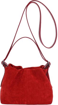 Generic Women PU Leather Drawstring Top Handle Bag W/Adjustable Strap Women Suede PU Leather Shoulder Handbags Tote Handbag Travel Winter Fall (Red)