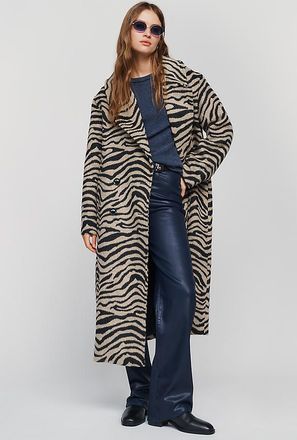 Anthropologie Maeve Oversized Animal Print Coat Jacket