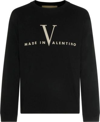 Valentino Garavani T-shirts en Poloshirts - Heren - Longsleeves - Zwart - M - Katoen - Tops