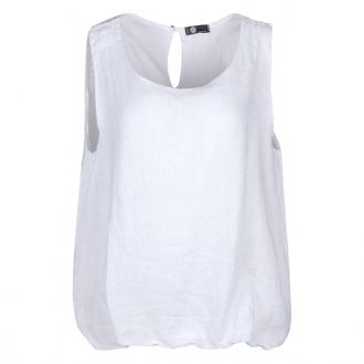 Made in Italy Womens Sadie Linen Tank In Blanc