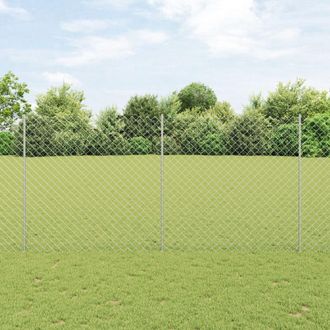 Berkfield Home Chain Link Fence with 20 U Posts Silver 1.6x10 m Steel