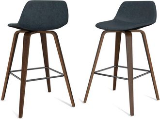Simpli Home Set Of 2 Randolph Mid Century Modern 28In Bentwood Counter/ Bar Height Stools