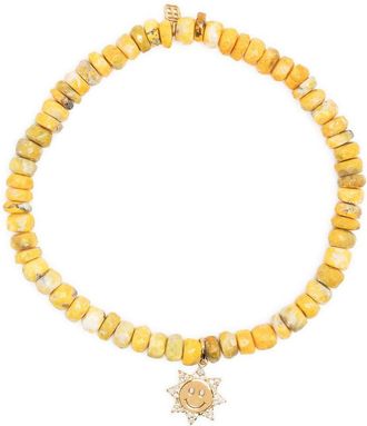 Sydney Evan 14kt yellow gold bead bracelet - women - Crystal - One Size - Orange