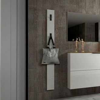 Dmora Perchero Ascrea, 3 Anzuelos, Montaje En Pared Hecho En Italia, Estructura Negra, 170h Cm Blanco Brillante