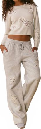 LoveShackFancy Elma Sweatpants In Heather Grey