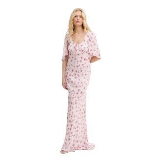 Twinset Abito Lungo Floreale - - Dresses - Donna - Rosa - M