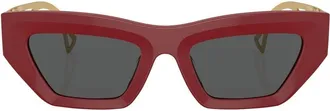 Versace logo-embossed square-frame sunglasses - women - Acetate - One Size - Red