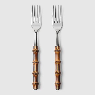 Gucci Bamboo Fork, Set Of Two, Brown