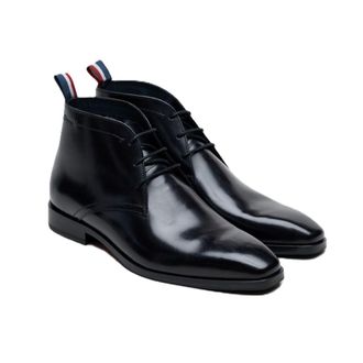 Ben Sherman London Brush Off Leren Heren Zwarte Boots